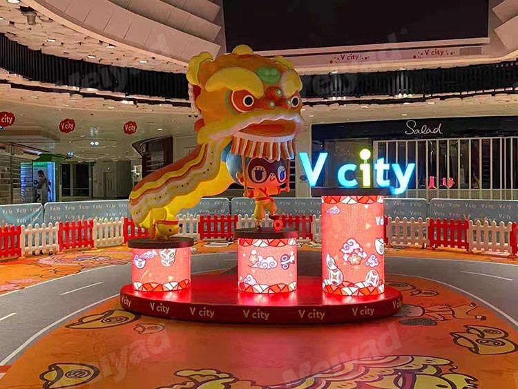 香港某商场P4户内LED圆柱屏LED柔性屏