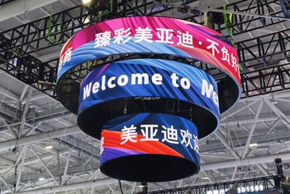 美亚迪三层升降LED圆环屏